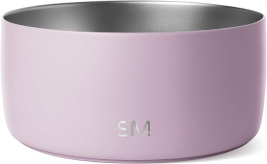 Simple Modern Stainless Steel Pet Water Bowl for Dogs & Cats | Reusable Insulated Stainless Steel Food Bowls for Dog Cat | No Tip No Slip BPA Free | Bentley Collection | Large (64oz) | Lavender