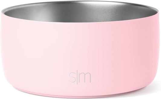 Simple Modern Stainless Steel Pet Water Bowl for Dogs & Cats | Reusable Insulated Stainless Steel Food Bowls for Dog Cat | No Tip No Slip BPA Free | Bentley Collection | Medium (32oz) | Blush
