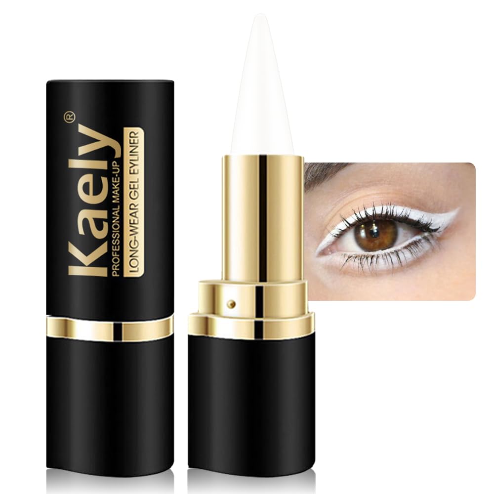 evpct 1Pcs White Gel Eyeliner Pencil Eye Black Face Paint Stick Makeup Set Waterproof Matte Cream Crayon Eyeliner Pencil Set Cat Eye Liners Eyeshadow Guide delineador de ojos contra el agua