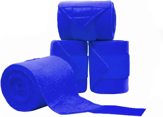 Horse Polo Leg Wraps Soft Fleece Wraps Equestrian Leg Bandage 4-Pack (Cob(8.2ft), Royal Blue)