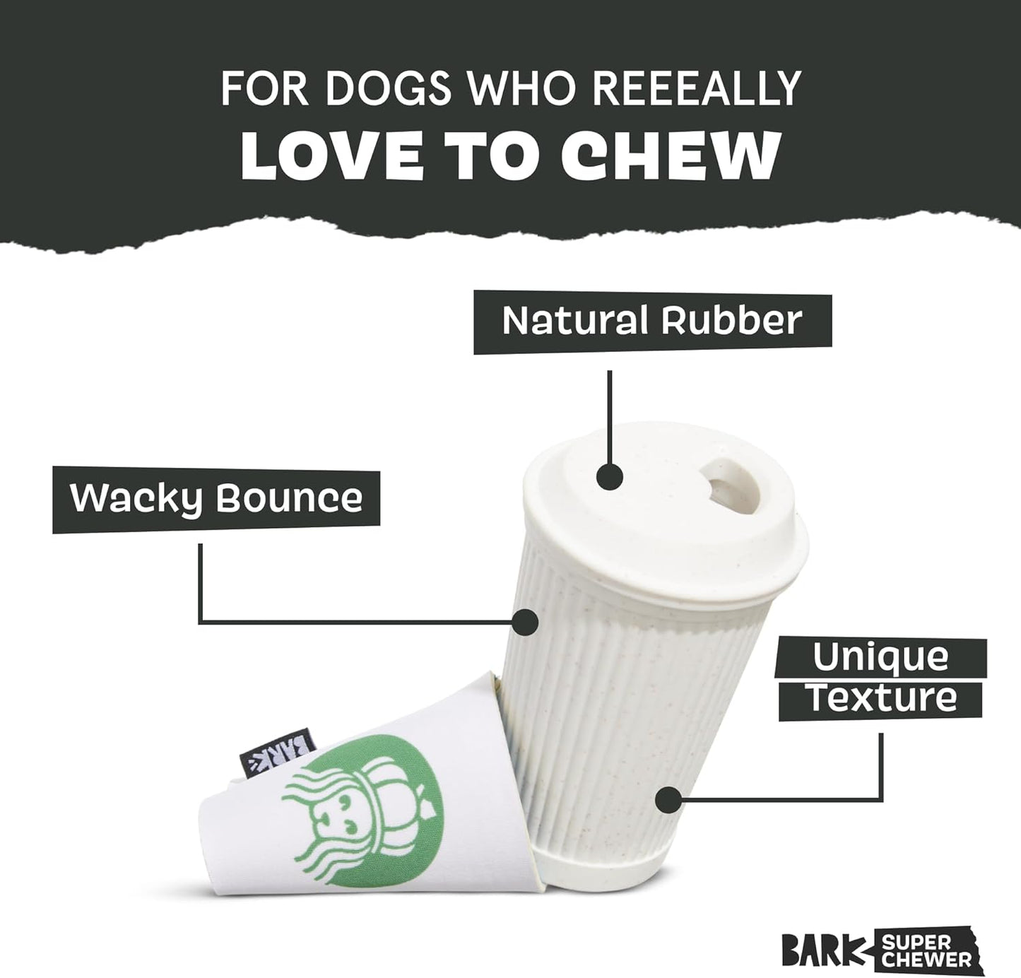 Barkbox Pupkin Spice Latte Plush Dog Toy – Plush Dog Toys – Puppy and Pet Toys for Medium to Large Dogs