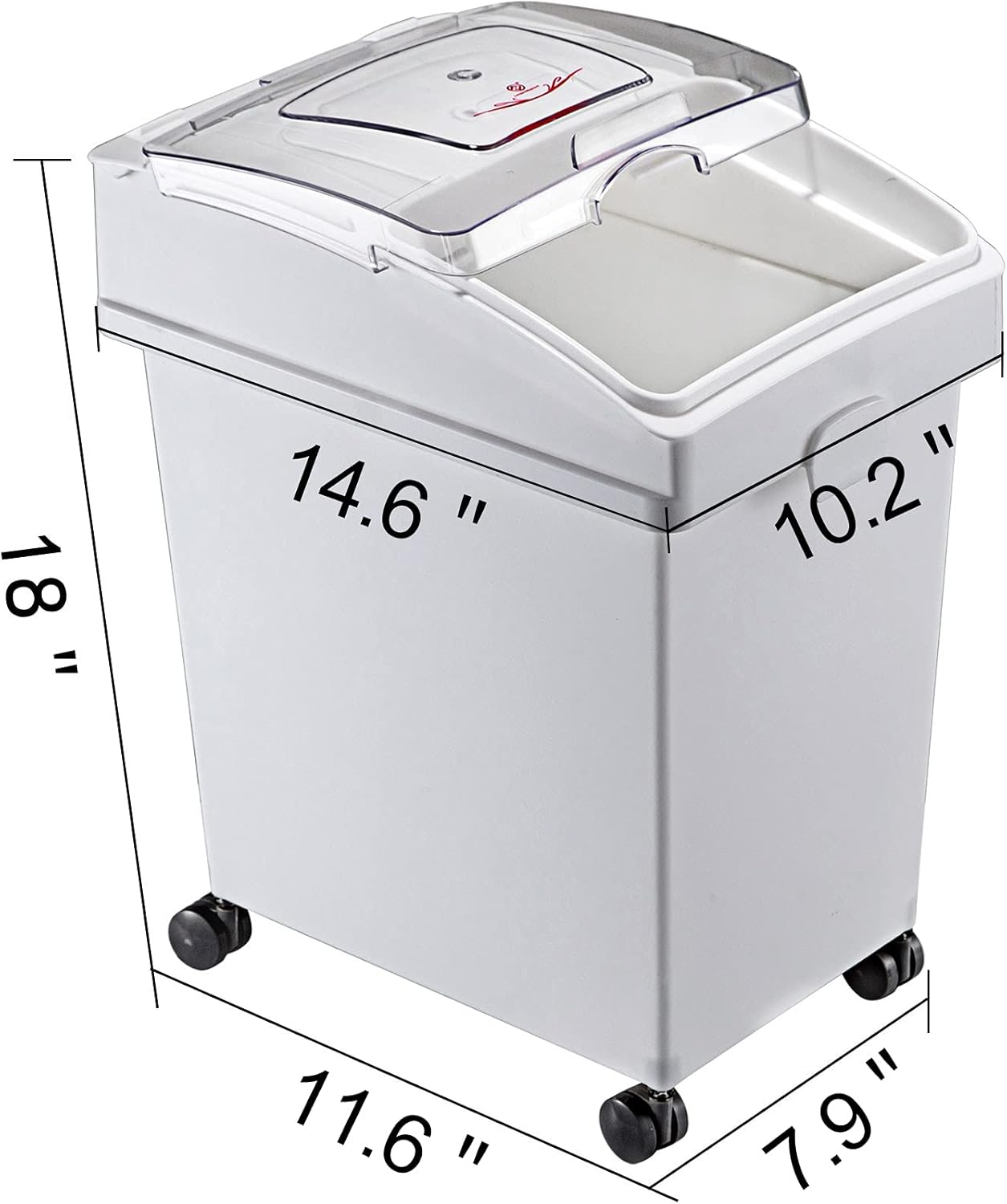 VEVOR Ingredient Bin, 5.2 Gallons Capacity Ingredient Storage Bin, 3 Pcs/Set, PP Material Flour Bins On Wheels, White Shelf Ingredient Bin with Scoop and Sliding Lid, Commercial Storage Bins