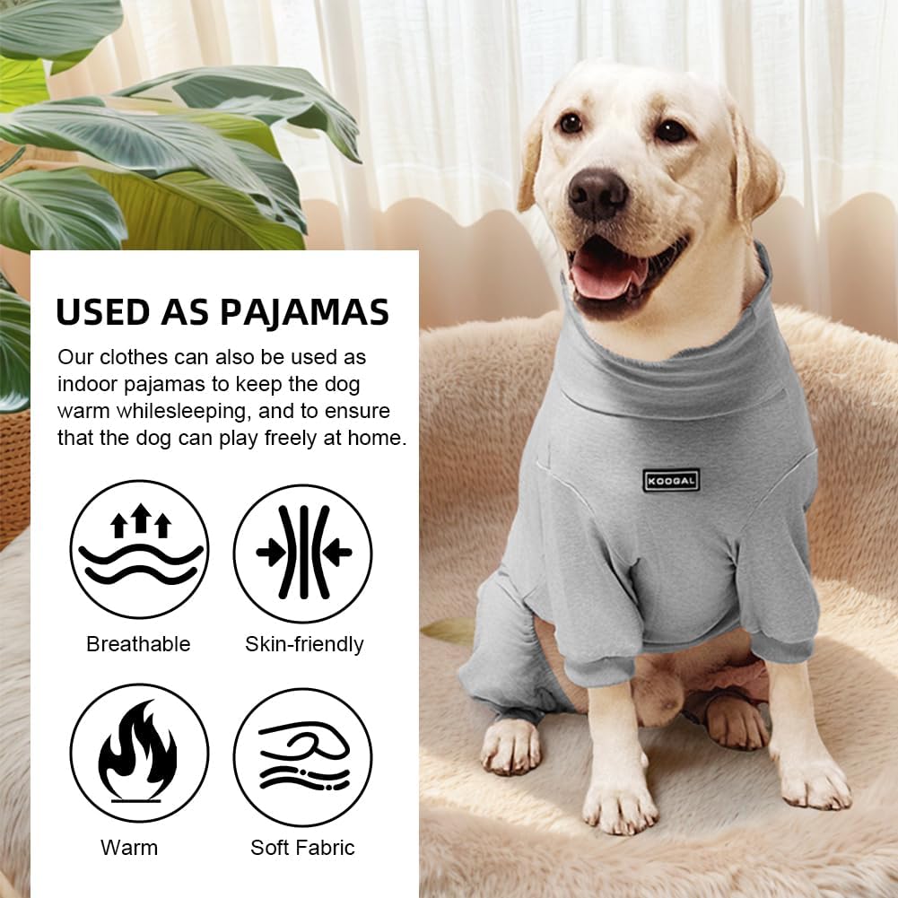 Dog Pyjamas PJS Sweater Clothes and Home Clothing Suitable for Medium to Large Breeds of Dogs, Dog Neutering Suits, Extra-Large Stretch Fabric, Four-Legged Clothes(Thin Gray, 2XL)