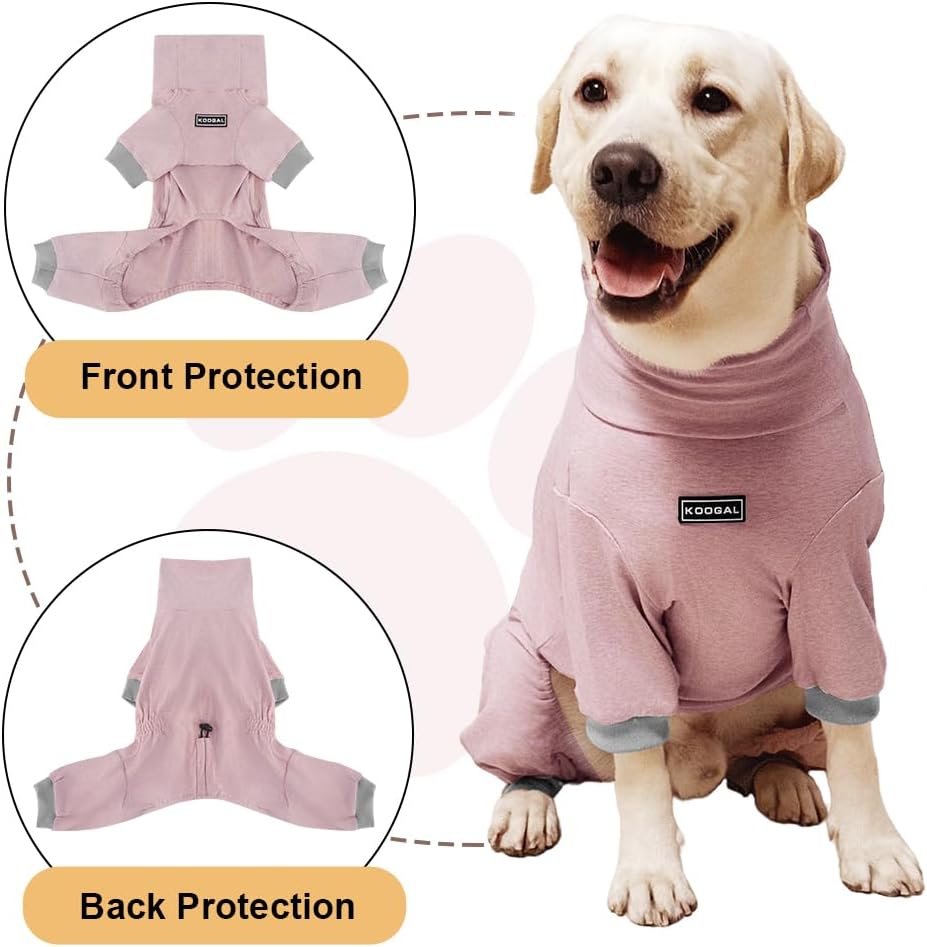 Dog Pyjamas PJS Sweater Clothes and Home Clothing Suitable for Large to Giant Breeds of Dogs, Dog Surgery Recovery Suit, Extra-Large Stretch Fabric, Four-Legged Clothes (Thin Pink, 6XL)