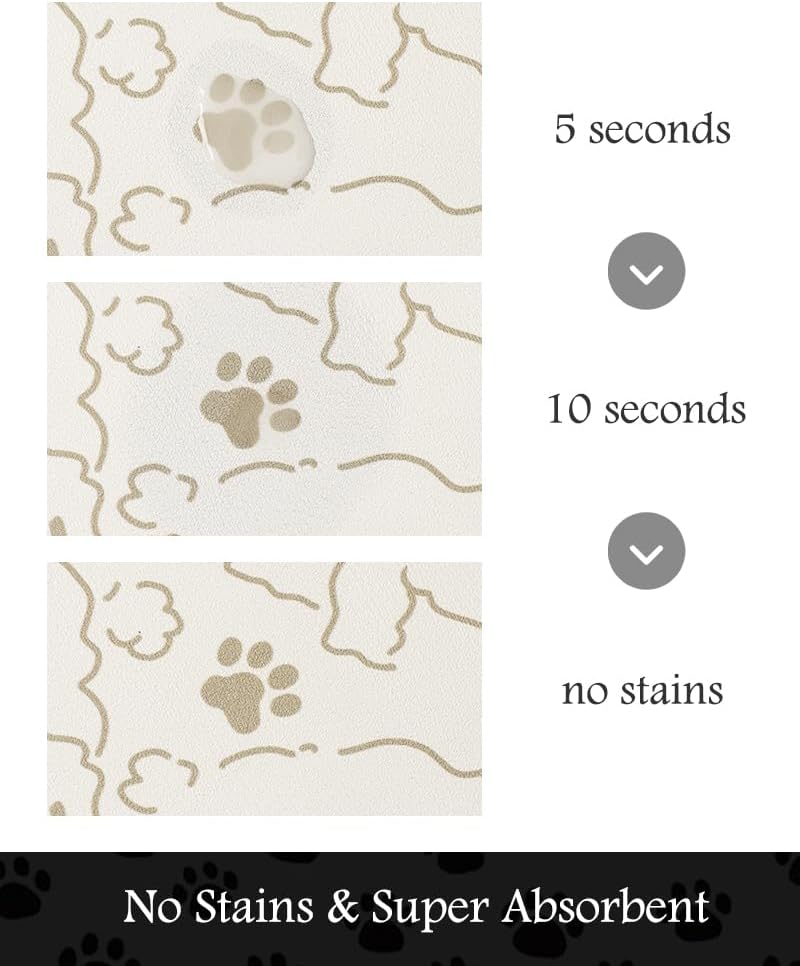 Pet Feeding Mat-Absorbent Dog Mat for Food and Water Bowl-No Stains Quick Dry Water Dispenser Mat-Dog Accessories Pet Supplies-Bowl for Messy Drinkers（FRAMEDOGS,16"x24"