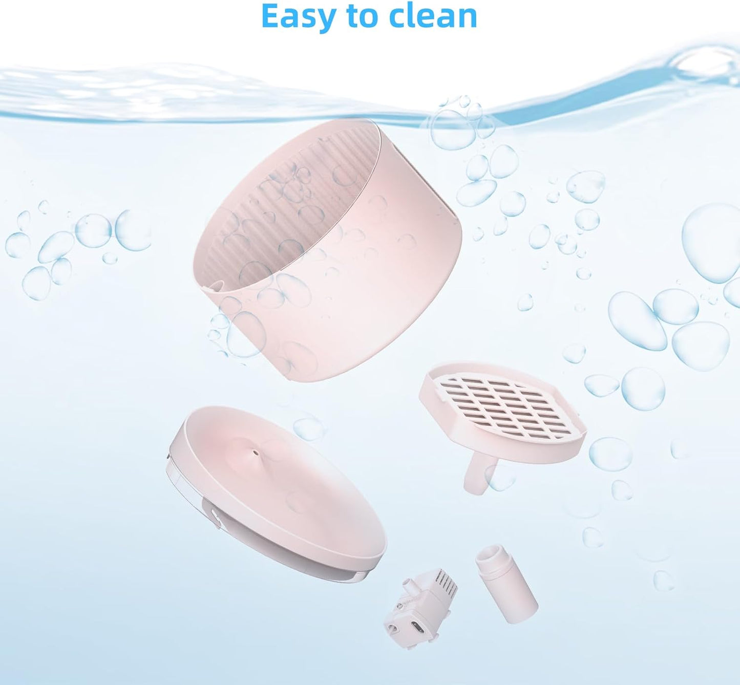 DOGNESS D06 Cat Water Fountain with Filter, Keep Water Fresh Automatic 3.2L Large Capacity Ultra Silent Removable Fresh Cat Water Dispenser for Dogs, Cats, Birds (3.2L Pink)