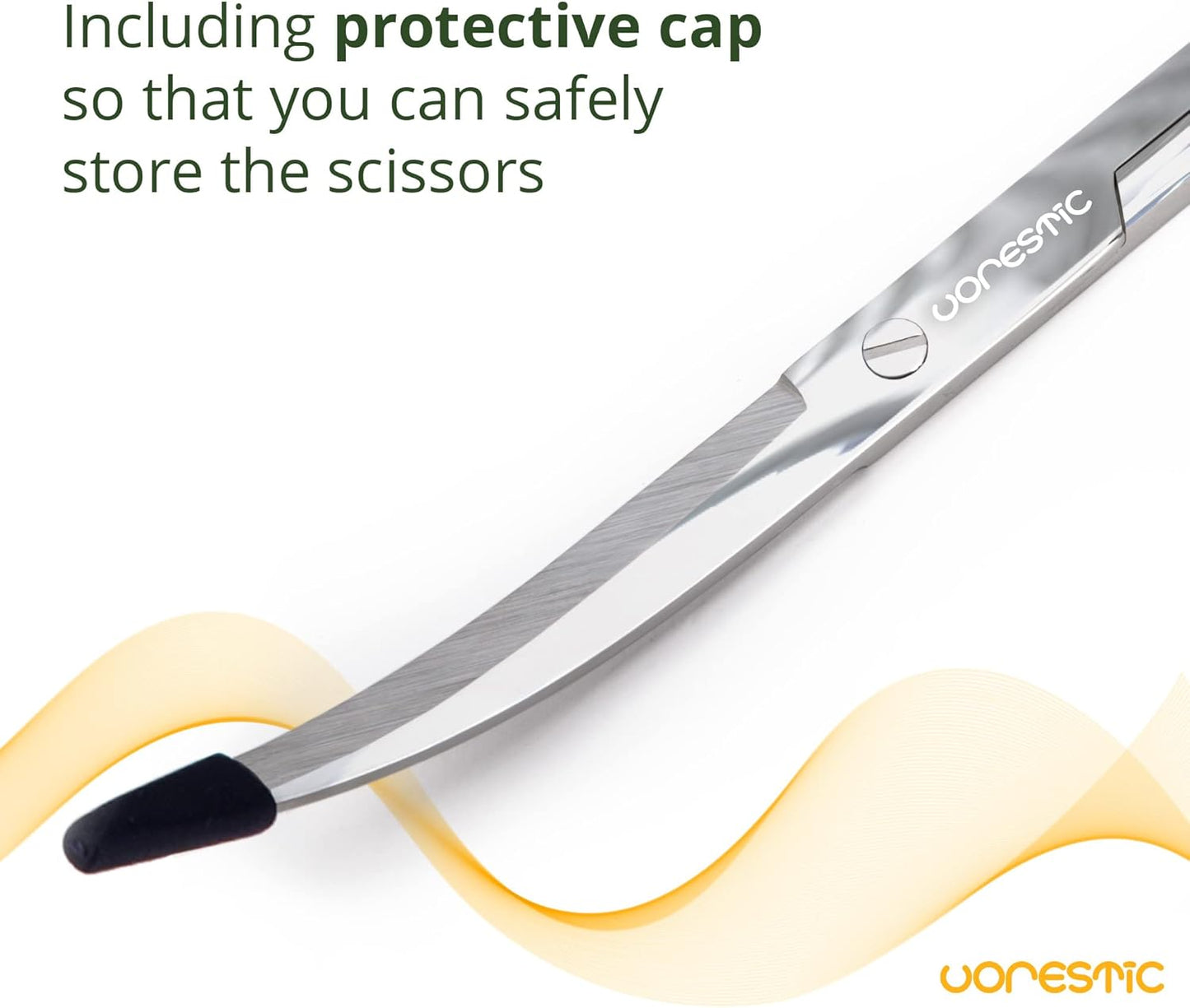 2PCS 15" Curved Aquarium Tweezers Long and 9.8" Aquarium Scissors, Feeding Tongs and Scissors with Protective Cap, Stainless Steel Aquascaping Tools for Plant Trimming and Reptile Feeding