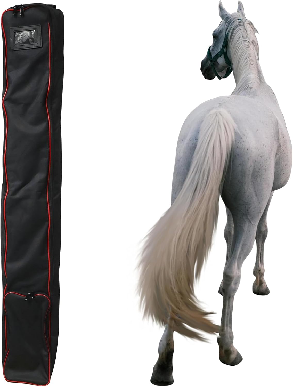 Asooll Horse Tail Extension,Horse Harness Bag,Black