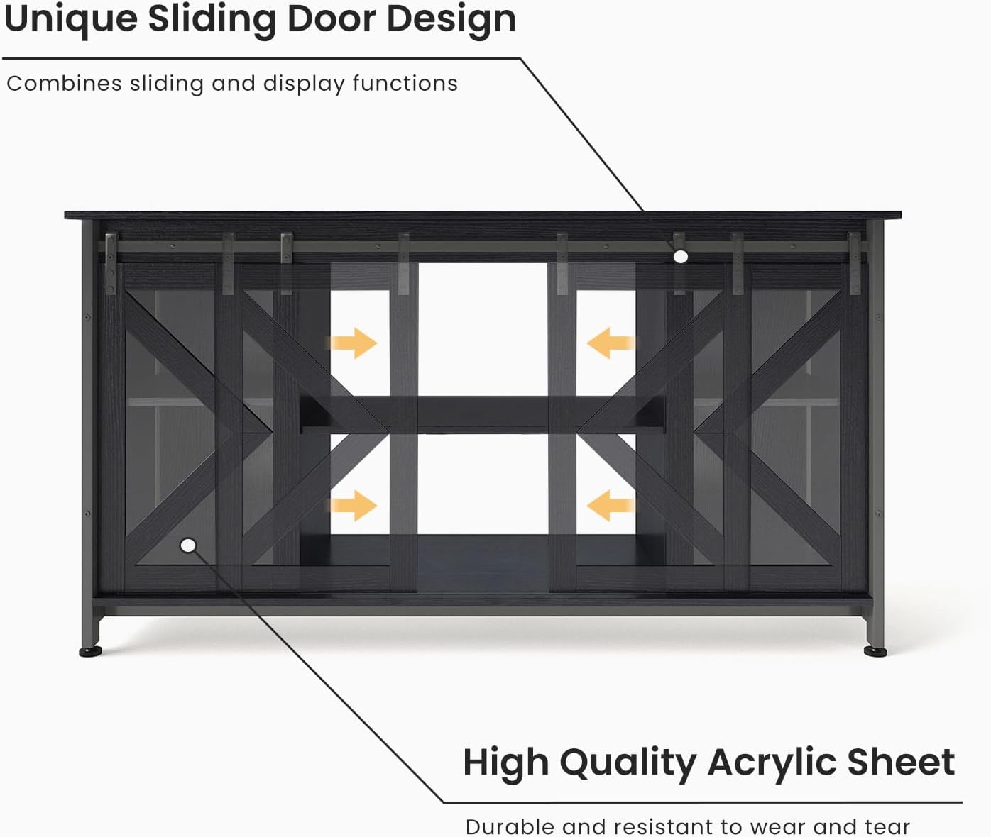55-75 Gallon Aquarium Stand Heavy Duty Steel Frame, Fish Tank Cabinet with Accessories Storage for Reptile Terrarium & Turtle Tank - 1000lbs Capacity (Black)