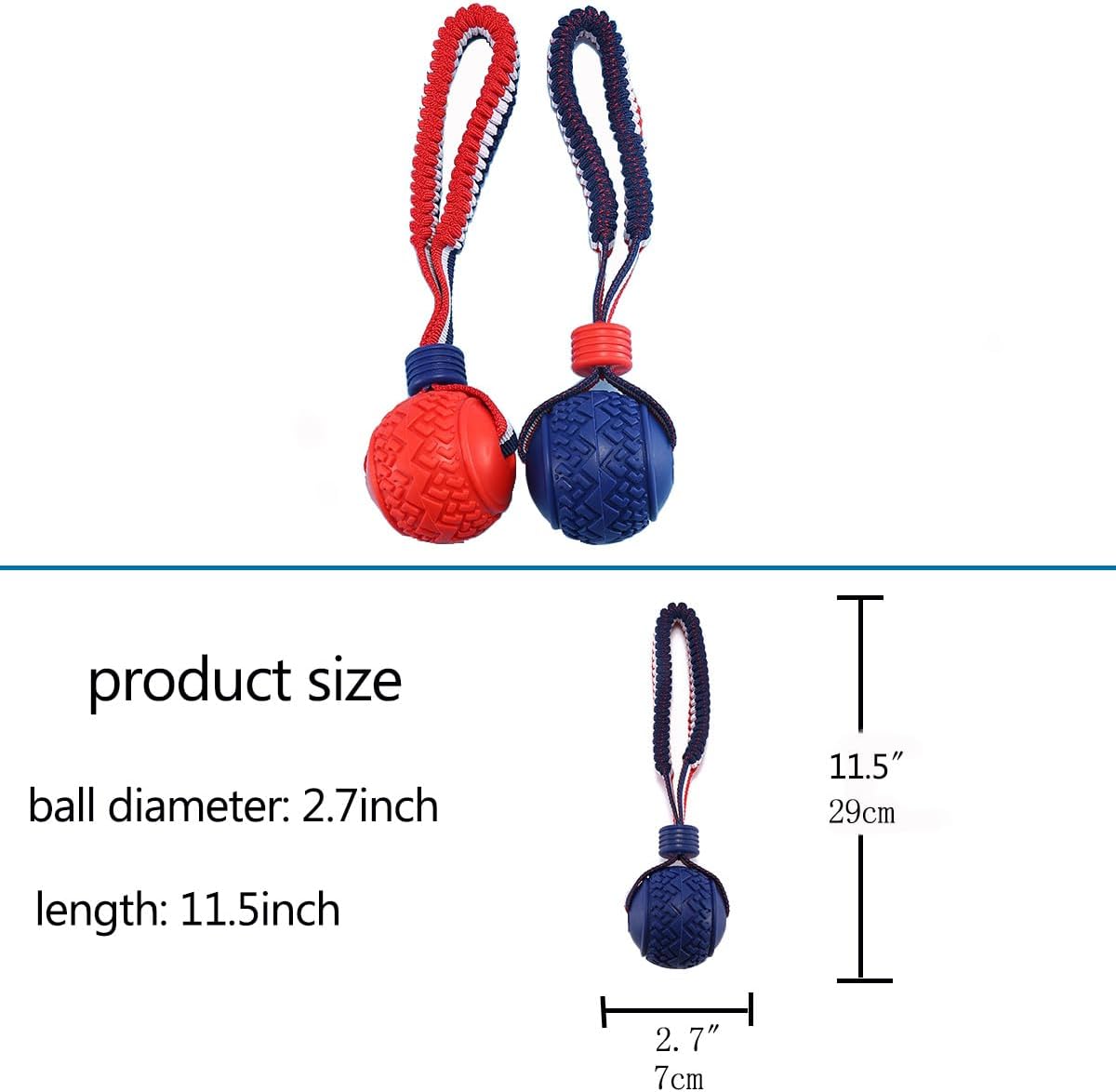 Dog Ball with Rope Toy,Ball on a Rope Dog Toy for Medium and Small Dog Tough Rope Toy Non-Toxic and Durable Dog Balls Toys
