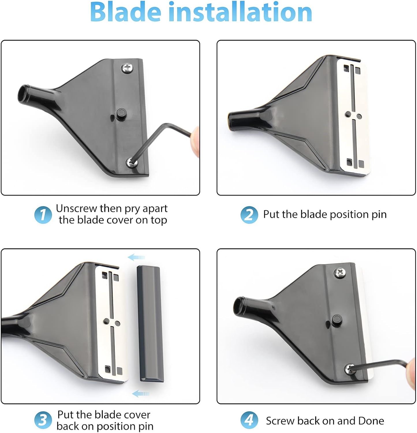Algae Scraper for Glass Aquariums, Fish Tank Cleaner, Aquarium Algae Scrapers with 10 Stainless Steel Blades.