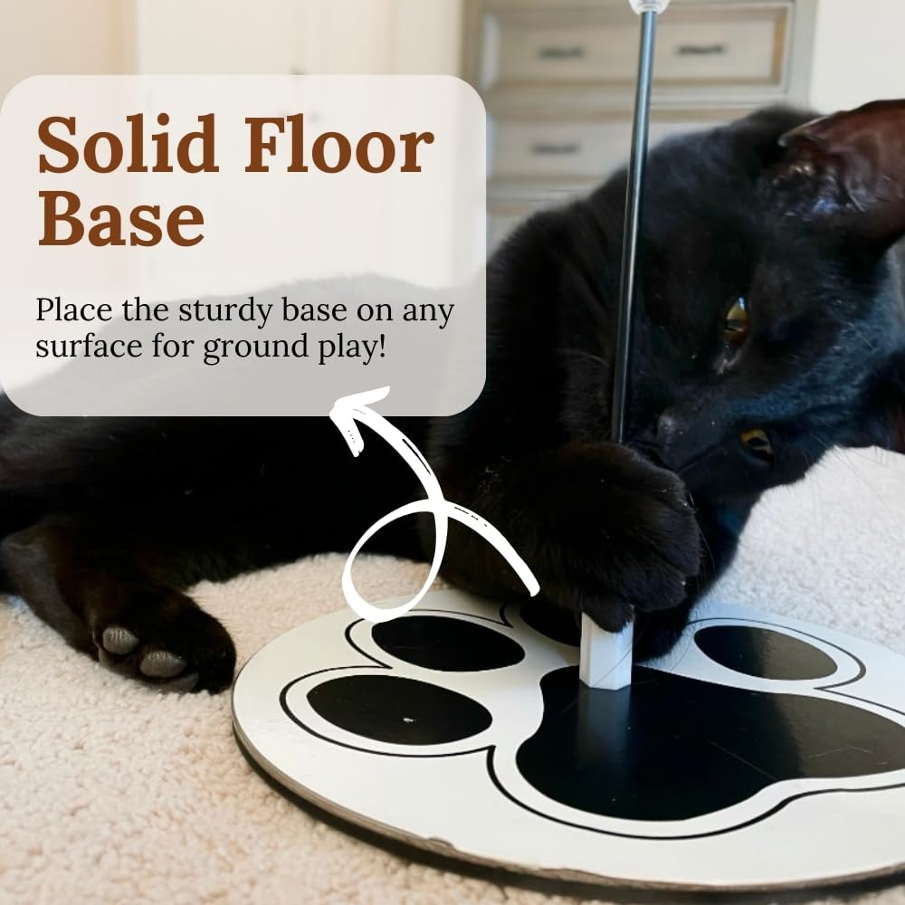 Cat Toys for Bored Indoor Adult Cats Any Surface Base Wand Stimulation Toys for Indoor Cats Cat Feather Toy Cat Feather Cat Toy Wand Juguetes para Gatos Activos Juegos para Gatos