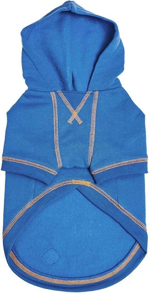 Blueberry Pet Essentials Hoodie – 22″ Cotton‑Blend Sweatshirt with Hood, Alaskan Blue, Machine‑Washable Dog Jersey