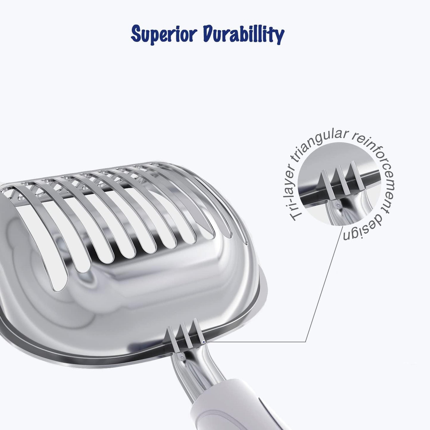 WePet Cat Litter Scoop, Aluminum Alloy Sifter, Kitty Metal Scooper, Deep Shovel, Long Handle, Poop Sifting, Kitten Pooper Lifter, Durable, Heavy Duty, for Litter Box