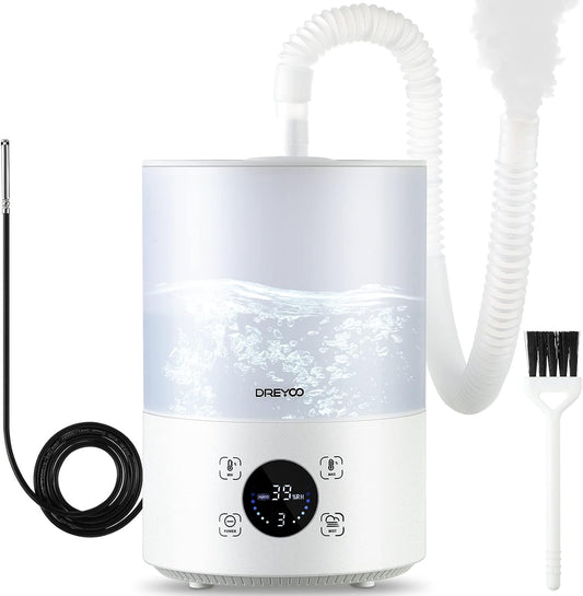 Smart Reptile Fogger Humidifiers with Humidity Control, Reptile Terrarium Humidifier Smart Touch, 3 Grades Adjustable Fogger with Hose for Reptile Amphibians Herps Snakes Plants