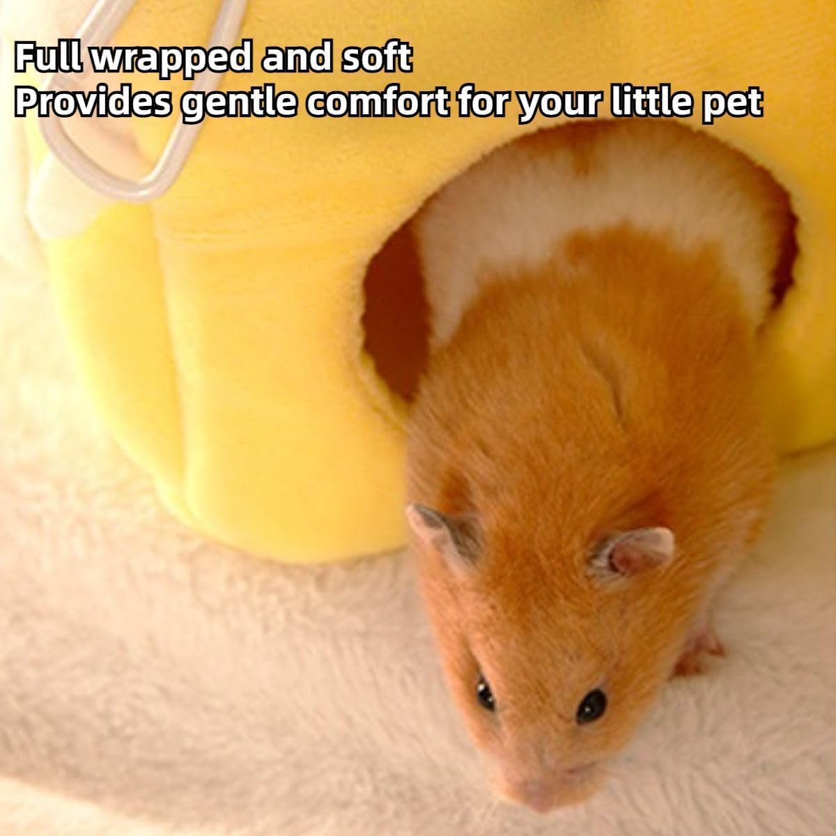 Cozy Cake Hamster House - Soft Plush Hideout & Tunnel Bed for Guinea Pigs, Syrian Hamsters, and Small Animals - Adorable, Warm & Washable Hideaway for All Seasons, Perfect Cage Accessory