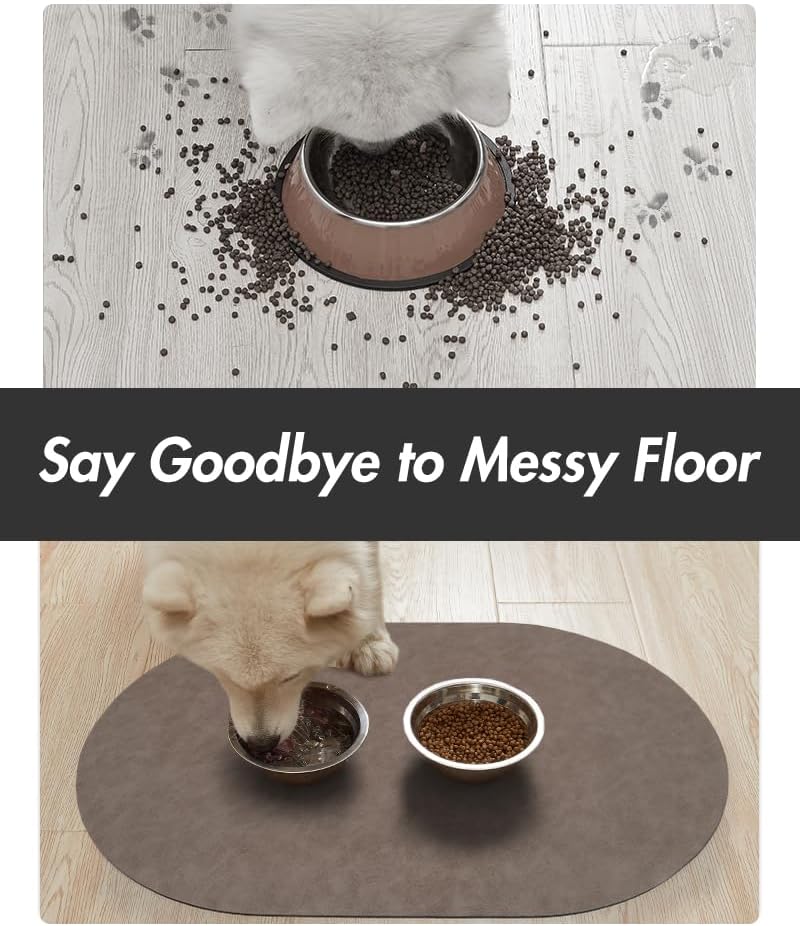 Absorbent Dog Water Mat for Food and Bowl - Quick Dry Pet Feeding Mat, No Stains, Accessories for Messy Drinkers