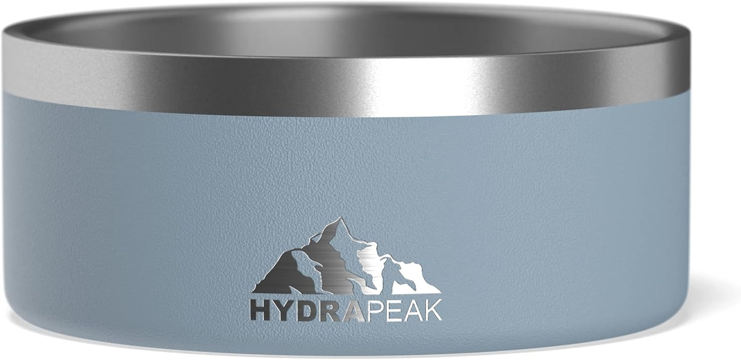Hydrapeak Dog Bowl; Non Slip Stainless Steel; Water and Food Dish; Large Sized and Small Dogs; 32oz 64oz; Multiple Sizes; 4 Cup | Storm