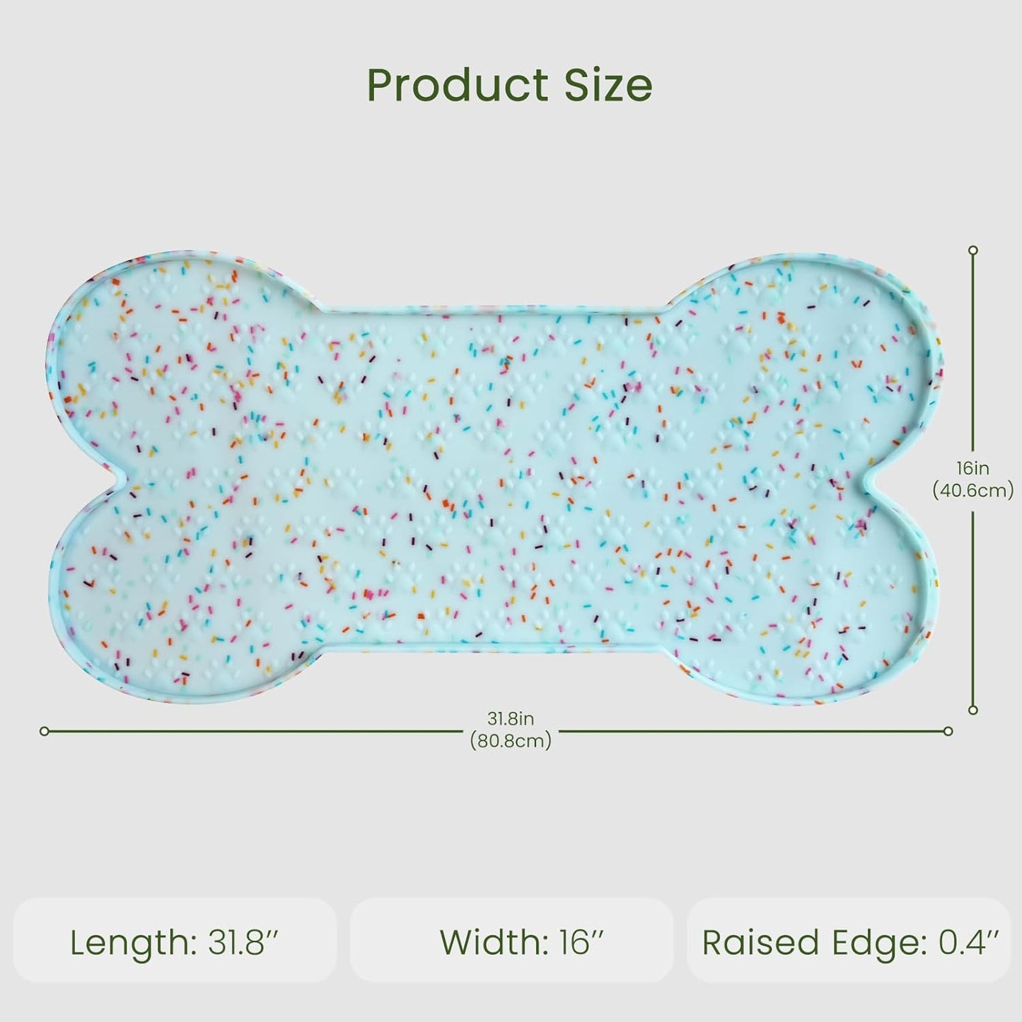 Dog Food Mat Anti-Slip Silicone Dog Bowl Mat Thicker Pet Placemat Waterproof Cat Feeder Pad with Raised Edge Puppy Kitten Feeding Mats Suitable Small Medium-Sized Dogs Cats Eating Tray