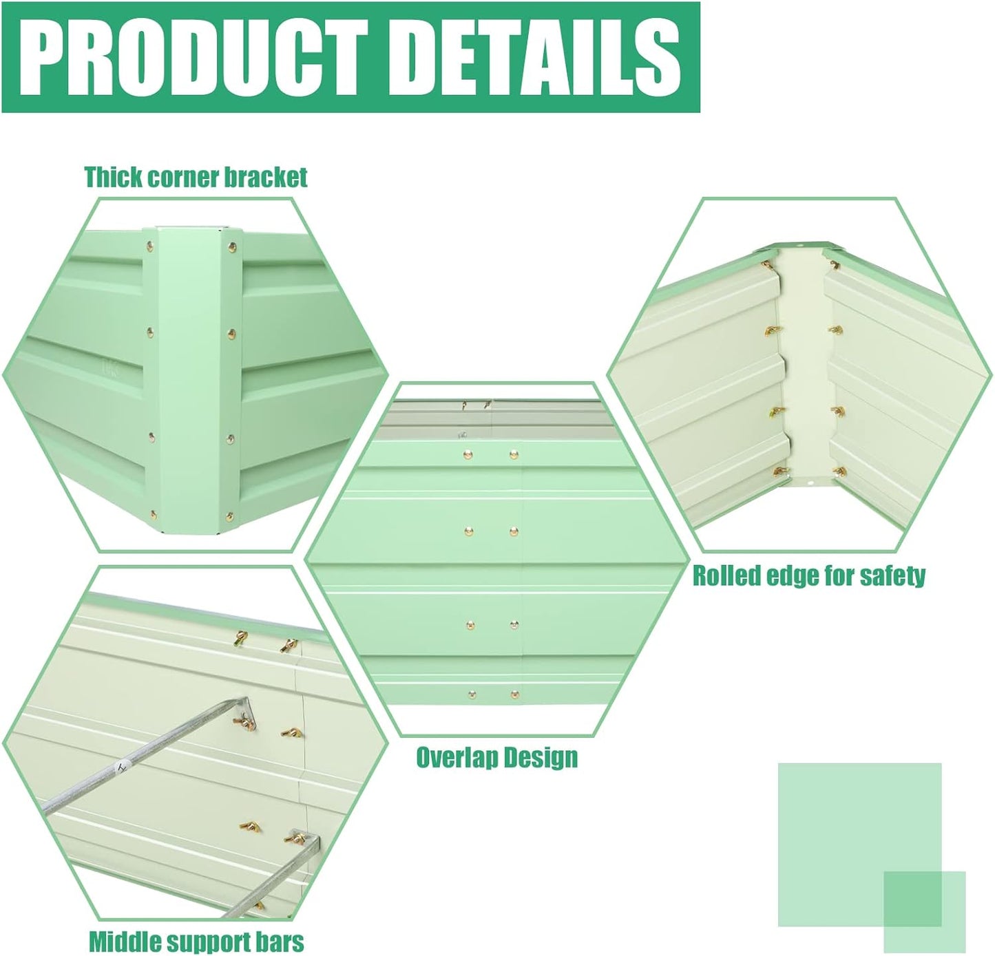 SnugNiture Galvanized Raised Garden Bed 8x4x2FT Outdoor Large Metal Planter Box Steel Kit for Planting Vegetables, Flowers