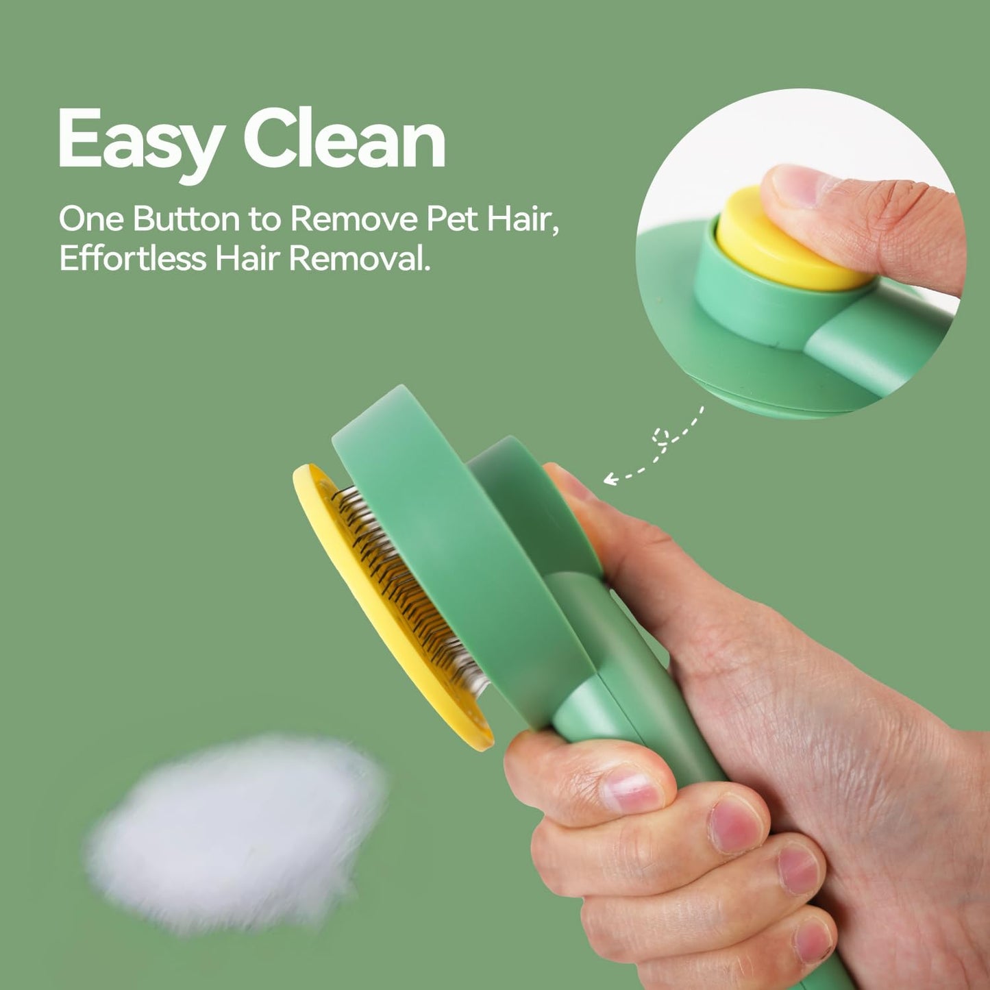 Dog & Cat Brush,Pet Grooming Kit 2PCS- Cat Brush for Shedding| Pet Metal Comb. Self-Cleaning Slicker Brush for Short and Long Hair. Removes Undercoat, Loose Hair, Tangled, Dirt and Massages.