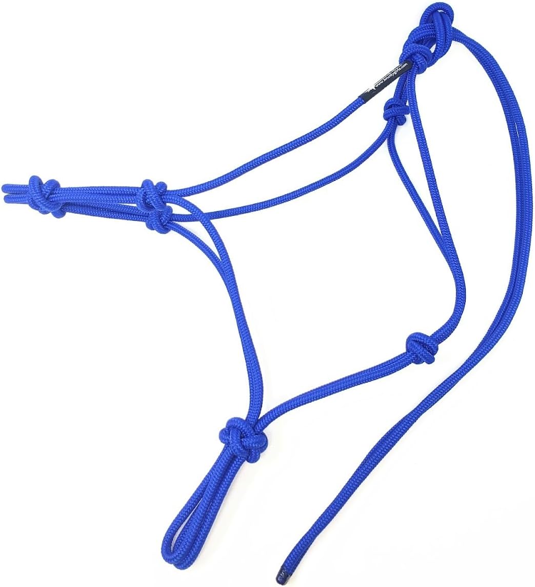 Horse Rope Training Halter - 4 Knot 1/4" Stiff Halter Cord - Used by Famous Trainers Multiple Sizes Multiple Colors