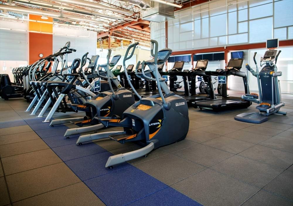 American Floor Mats - Extreme Rubber Gym Tiles - 1 Inch Thick Colorful Rubber Gym Tiles - Superior Shock and Sound Absorbing - 95% Tan, 100 Tile Pack (Covers 400 Sq Ft)