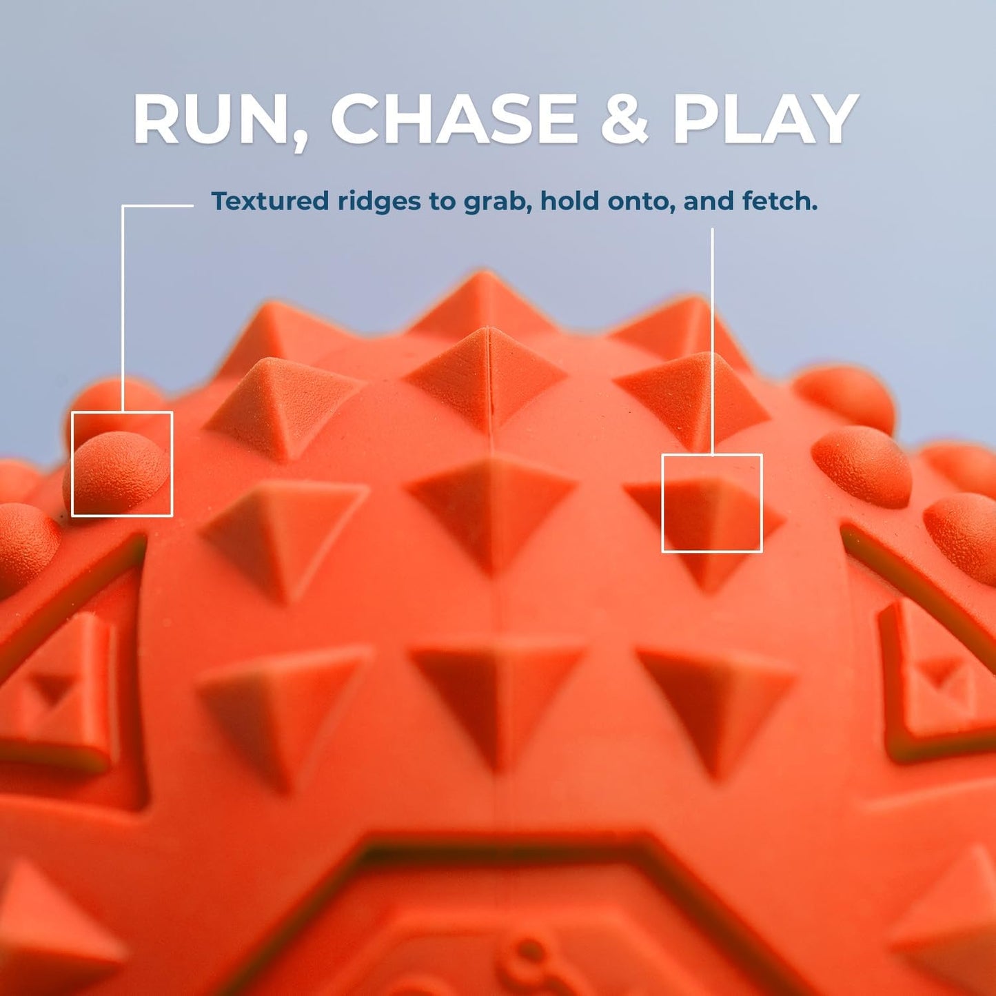 Best Pet Supplies Interactive Squeaky Dog Chew Toy, Ideal Dog Toys for Chewers, Small, Medium & Large Dogs, and Fetch Lovers - Spiky Ball (Blue, Orange), Large 3.5"