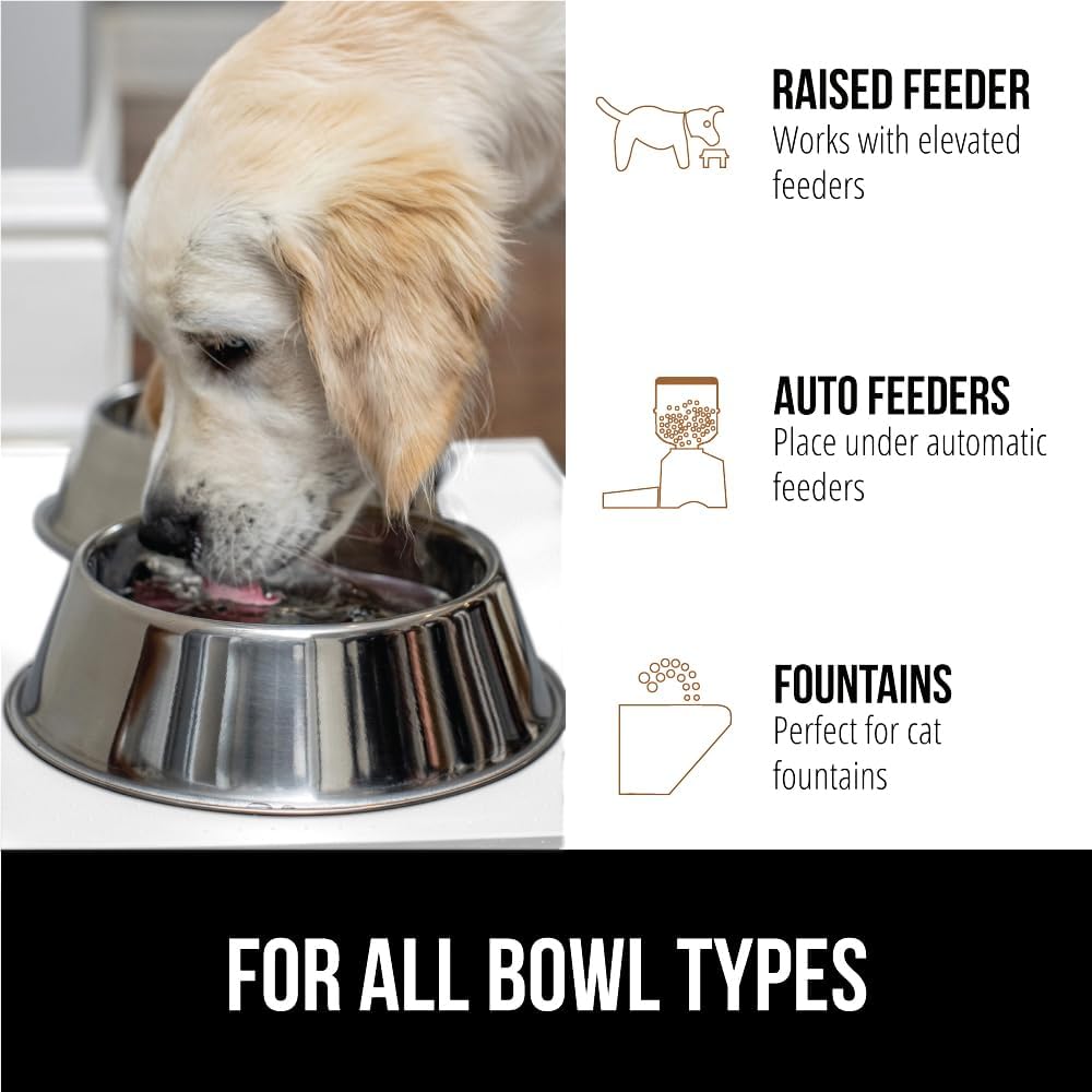 GORILLA GRIP 100% Waterproof Raised Edge BPA Free Silicone Pet Feeding Mat, Dog Cat Food Mats Contain Spills Protects Floors, Placemats for Cats and Dogs Water Bowl, Pets Accessories 23x15 White