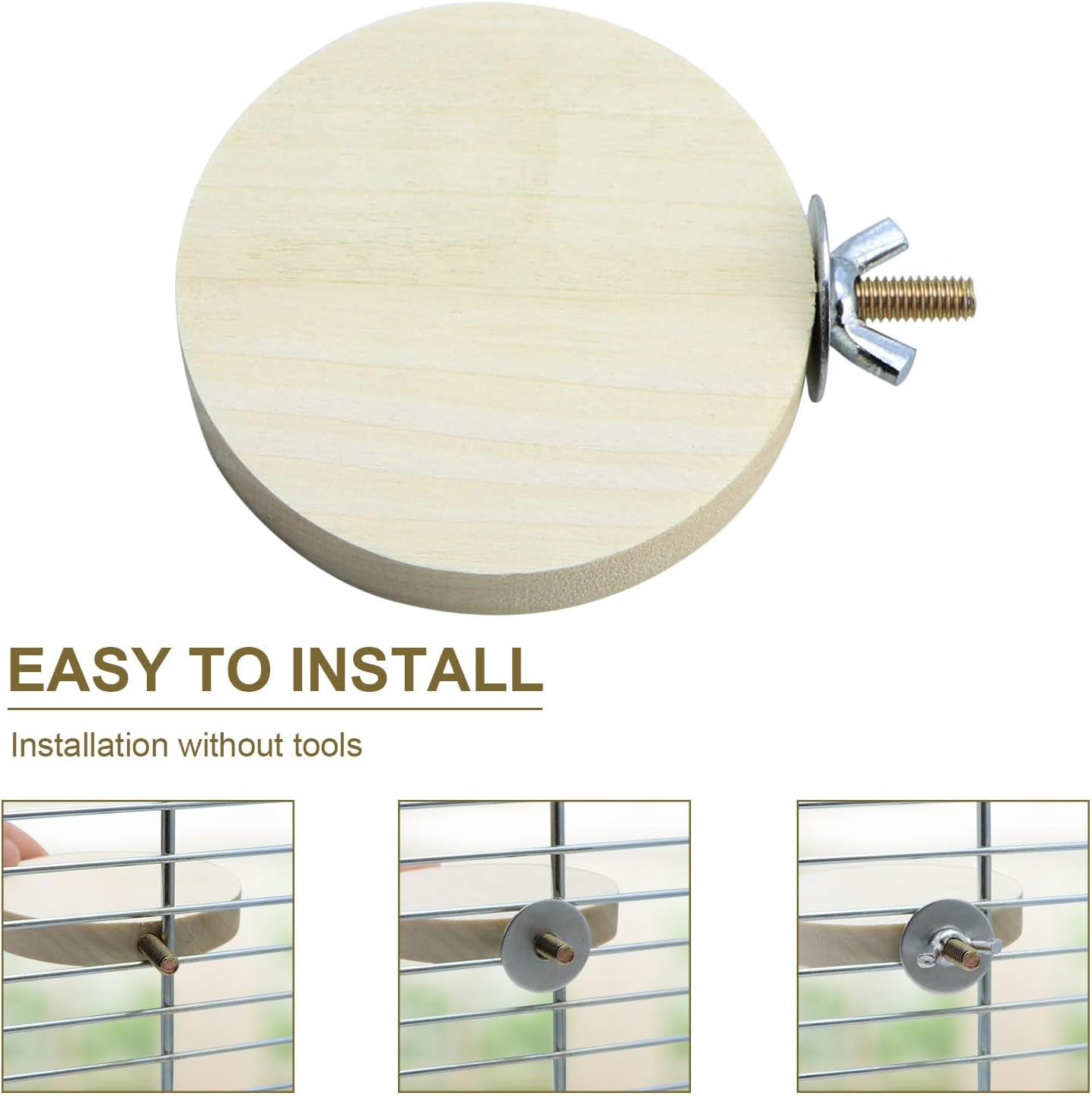 2 Pieces Bird Perch Platform Wooden Stand Toy for Small Bird Parrot Parakeet Cockatiel Budgie Lovebirds Conures Finches Rat Cage Accessories