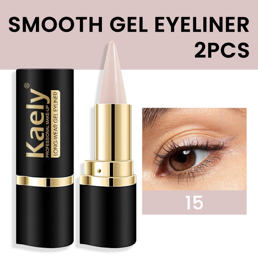 evpct 2Pcs Pastel Mauve Gel Eyeliner Pencil Waterproof for Women Eye Face Paint, Mauve Matte Cream Eyeliner Stick Crayon, Cat Eye Liners Eyeshadow Makeup Smooth Glide delineador de ojos contra el agua