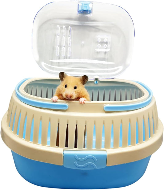Hamster Carrier Guinea Pig Carrier 13 X 11 X 8 In Portable Hamster Travel Cage with Ventilation Holes Outdoor Small Animal Carrier for Rat Gerbils Rabbit Hedgehog Squirrel Mouse Sugar Glider