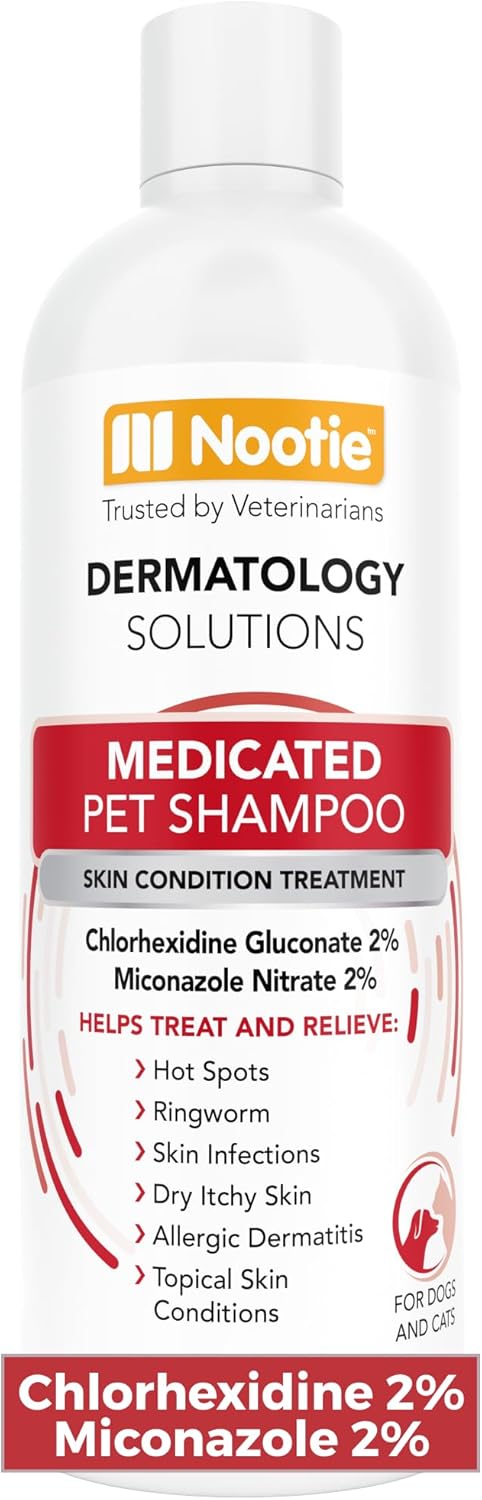 Nootie Medicated Pet Shampoo, Chlorhexidine Dog Shampoo for Itch Relief, Sold in Over 5,000 Vet Clinics & Pet Stores Worldwide- 8oz