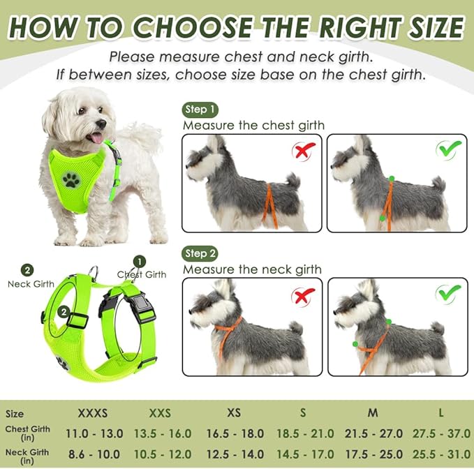 SlowTon Dog Seat Belt Harness for Car, Dog Car Harness Adjustable Mesh Breathable & Dog Seatbelt Safety Tether with Elastic Bungee for Small Medium Large Pets(Lime, Double Clip, L)