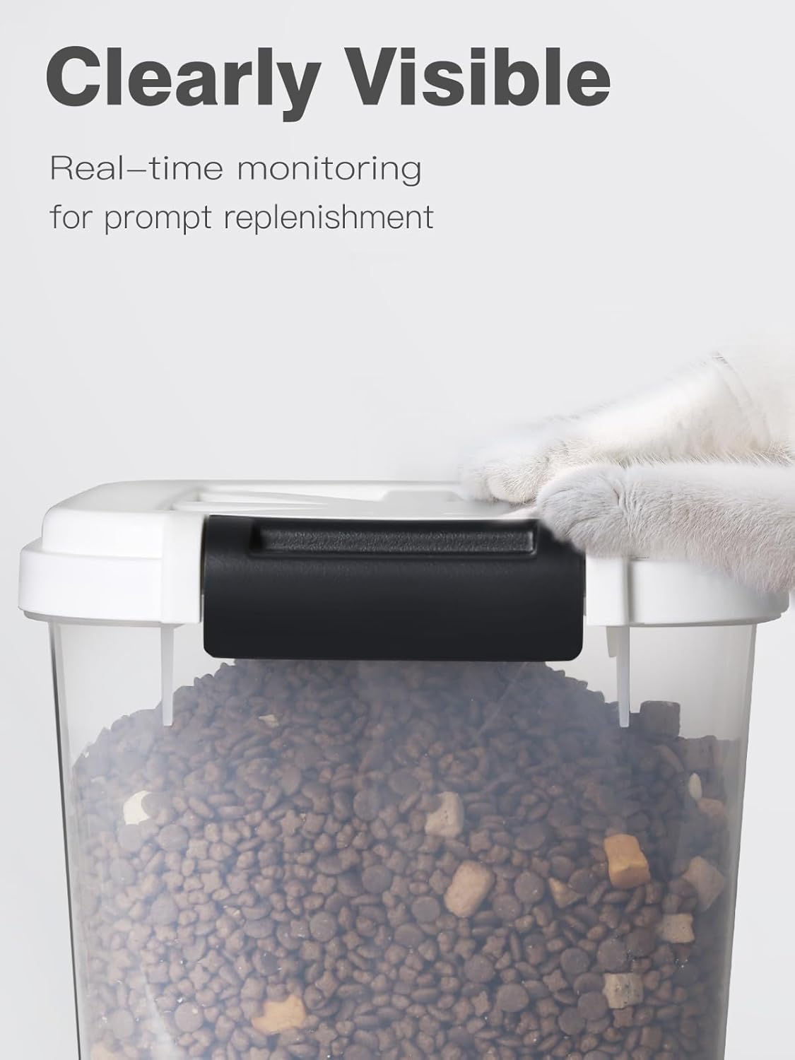 Large Rice Storage Container 30 lbs, Airtight Pet/Cat Treat Storage Bin with Lids, Attachable Wheels, Great for Flour & Rice, Easy Mobility, BPA Free, White