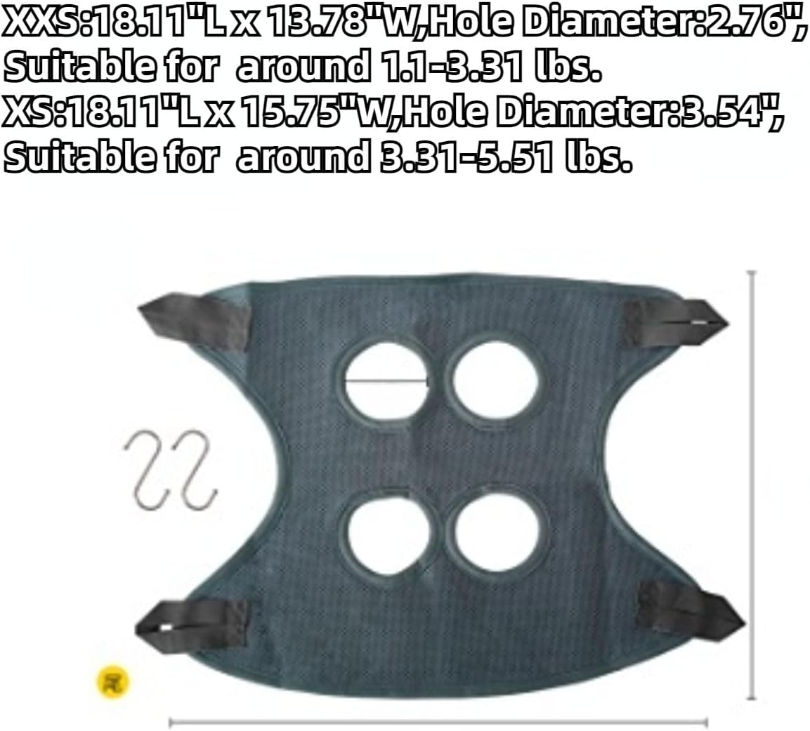 Rabbit Grooming Hammock with Safety Belt for Nail Clipping, Grooming, Bunny Bathing Bag for Nail Trimming, Cat Claw Care Bag, Small Animal Grooming Harness (Red,X-Small)