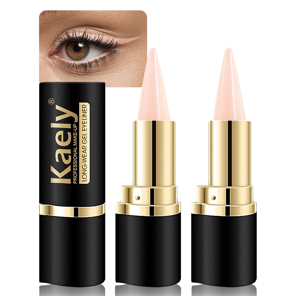 evpct 2Pcs Warm Pink Gel Eyeliner Pencil Waterproof for Women Eye Face Paint, Longwear Matte Cream Eyeliner Stick Crayon, Cat Eye Liners Eyeshadow Makeup Smooth Glide delineador de ojos contra el agua