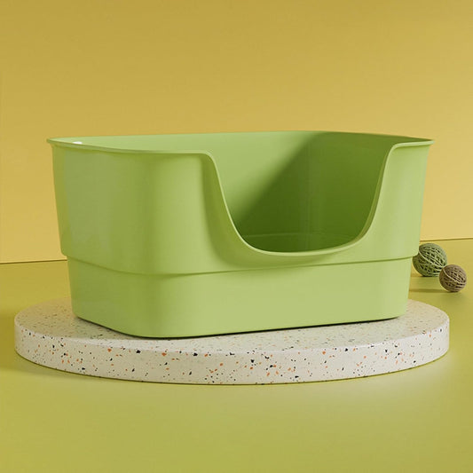Extra Large Cat Litter Box with High Sides,23.23"×16.34"×8.46",Jumbo Kitty Litter Box with Low Entry,XL Cat Boxes for Indoor Cats,Easy to Clean,Anti-Splashing(Green)