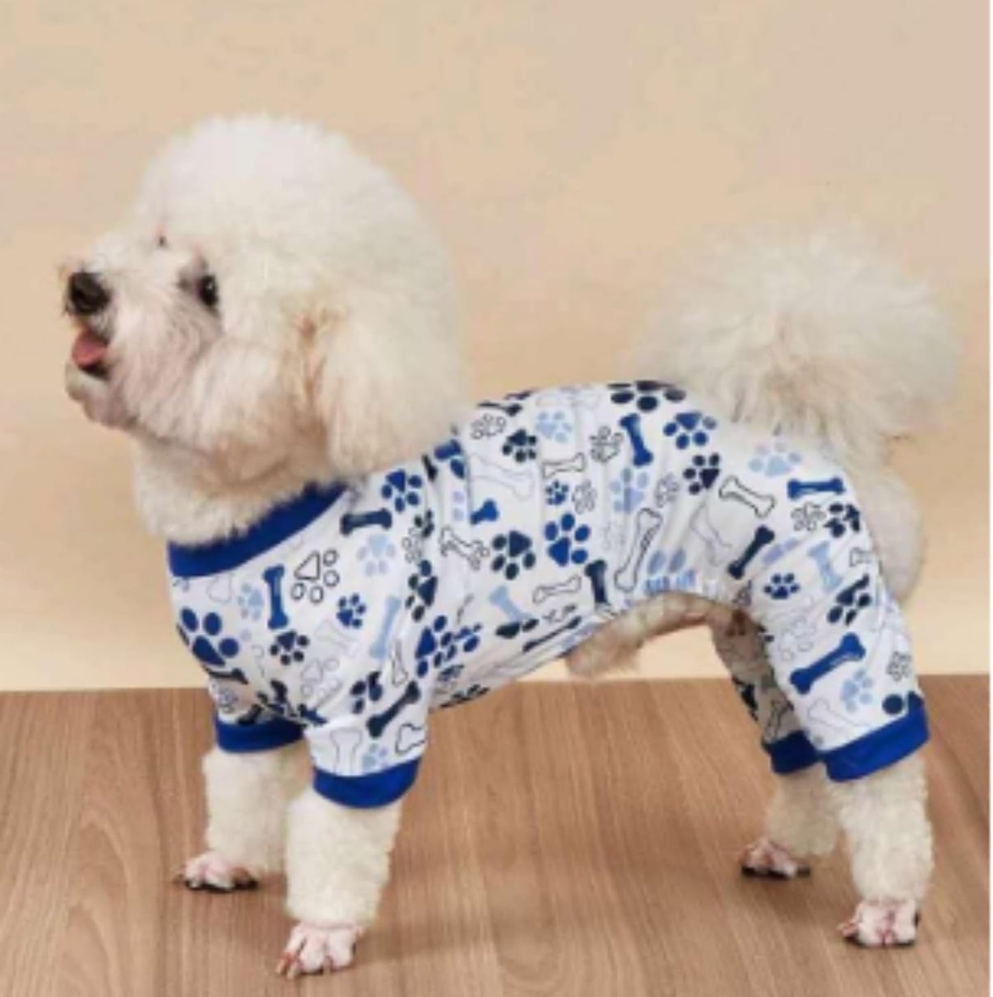 Vet-Approved Dog Pajamas Onesie for Small Dog Clothes - Lightweight Soft Stretchy Puppy Costume - Certified Hypoallergenic Comfort Anxiety-Reducing (Blue,Small)