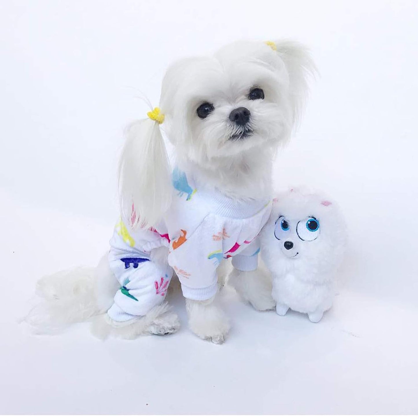 CuteBone Dog Halloween Pajamas Puppy Onesies Small Dogs Soft Pjs Coat Cat Apparel Comfy Pet Christmas Clothes Outfit Doggie Bodysuit PJD02