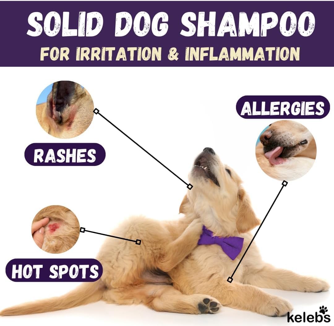 Kelebs Dog Shampoo | Allergies and itching | Dog Shampoo for Sensitive Skin | All Natural Dog Soap Bar with Lavender Oil & Oatmeal | No Plastic Vegan | 9 - Value Pack