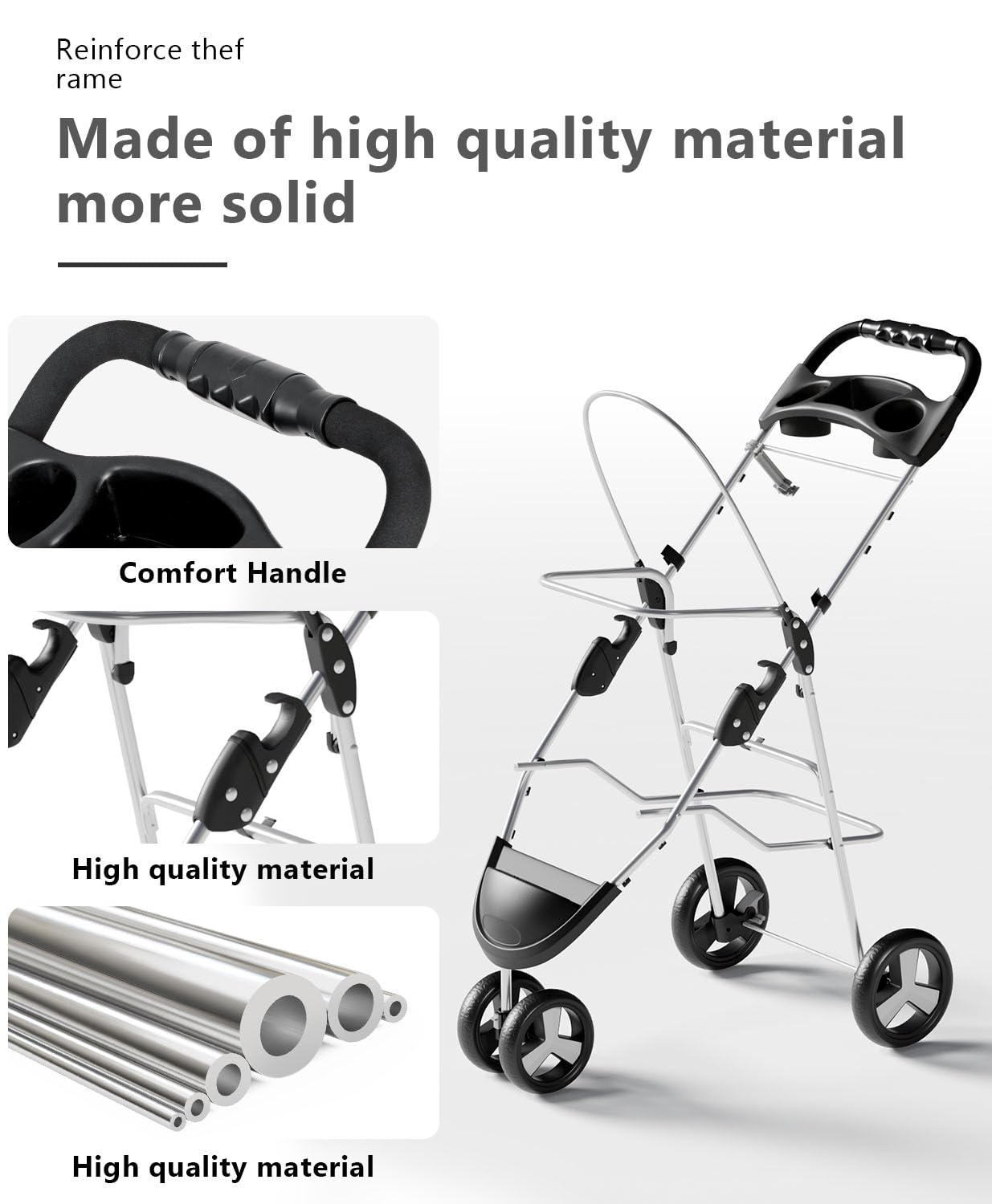 Pet Stroller with 3 Wheels for Small/Medium Pets, Portable Travel Foldable Carrier Jogger for Dog Cat Puppy Kitty, Rear Wheel Breaks, Storage Basket, Visible Mesh with Weather Cover (Pink)