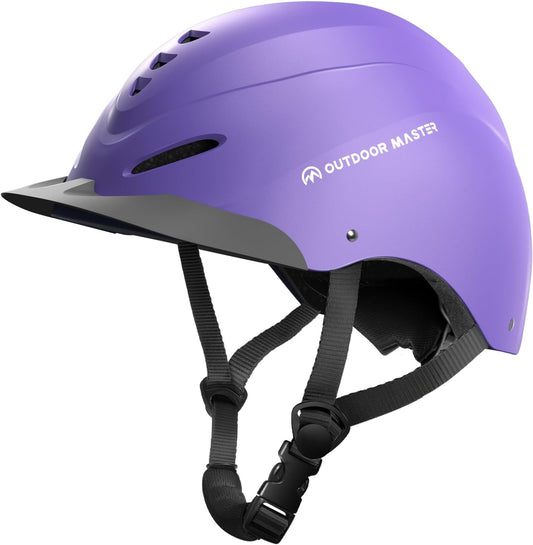 OutdoorMaster Equestrian Helmet, Horse Riding Helmet with Sun Visor and Excellent Ventilation, Adjustable Safe Helmet for Men, Women & Youth