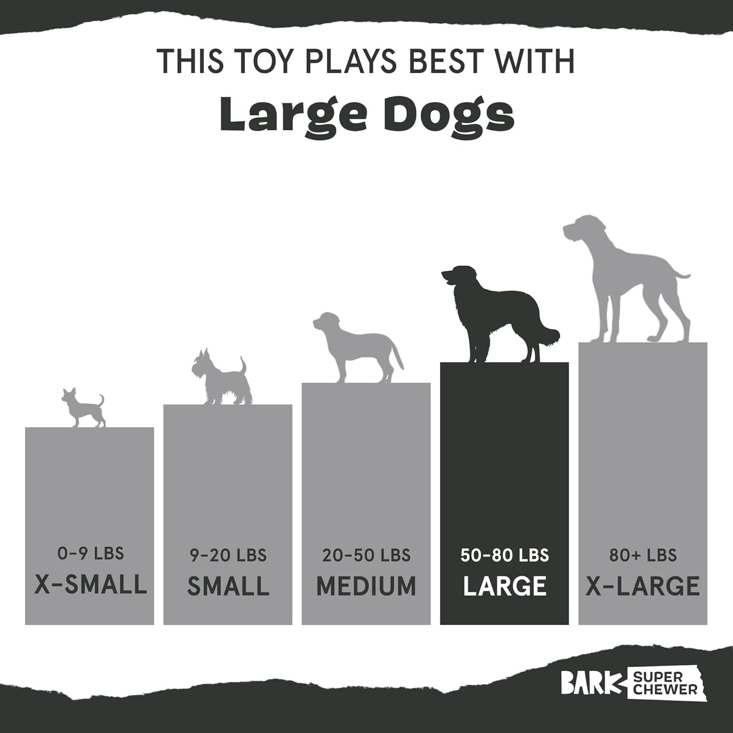 Barkbox Cheeze Brawl Super Chewer Plush Toy with Hard Core Center, Large