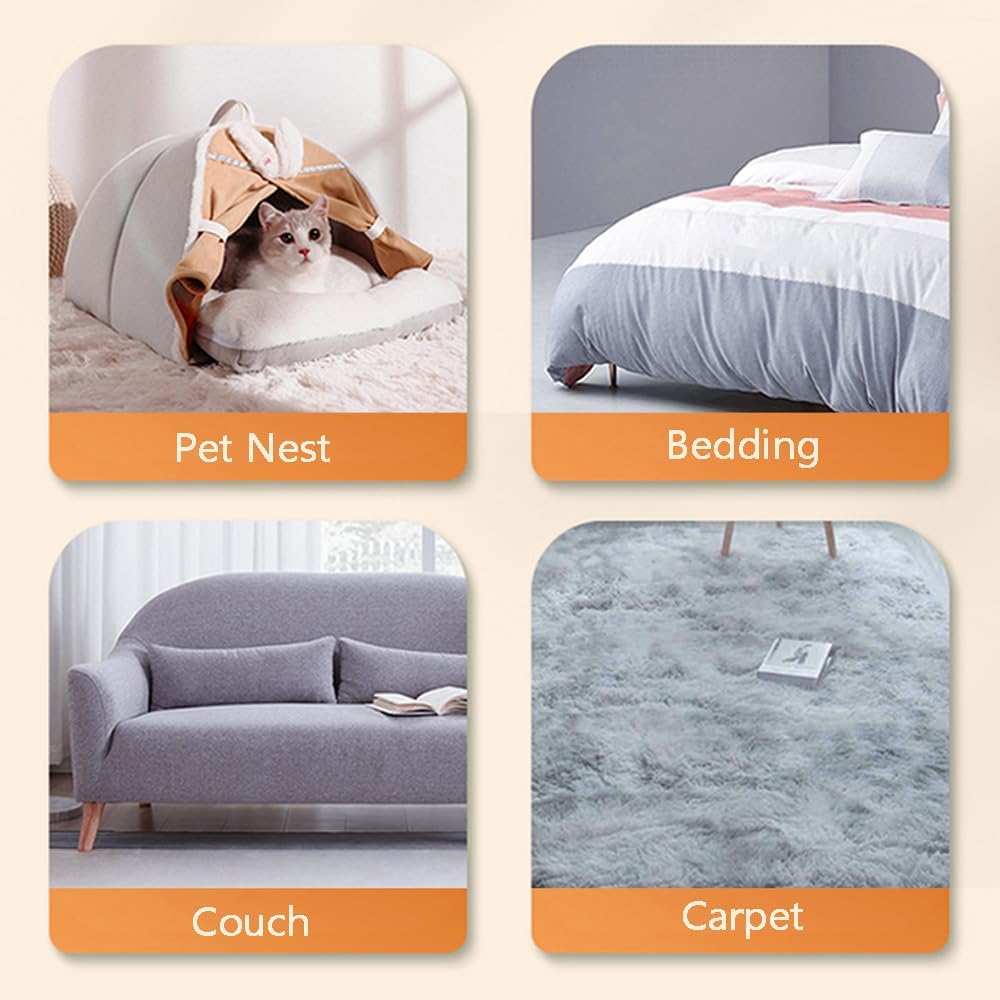 Pet Hair Remover for Furniture, Reusable Multifunctional Cat and Dog Hair Removal Tool, 17-Inch, Extra Long Handle, Gentle on Couch, Carpet, Clothes, Bedding, Tile, Car Seats