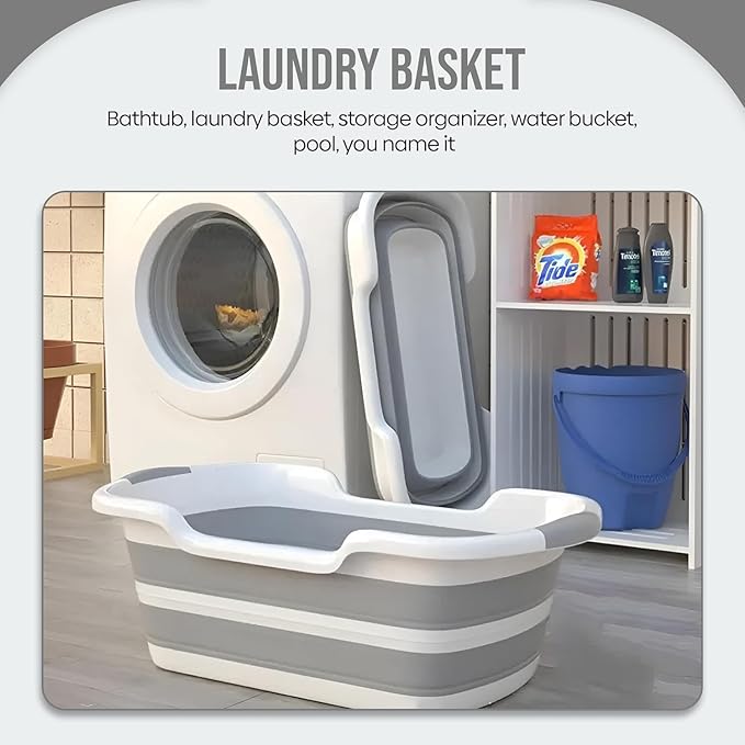 Smoochie Collapsible Dog Bathtub, Dog Tubs for Bathing, Portable Tub, Dog Wash Tub, Pet Tub and Dog Bath Tub for Dog/Cat/Pet and Puppy Bath Tub, Dog Tub for Pets and Cats (Gray)