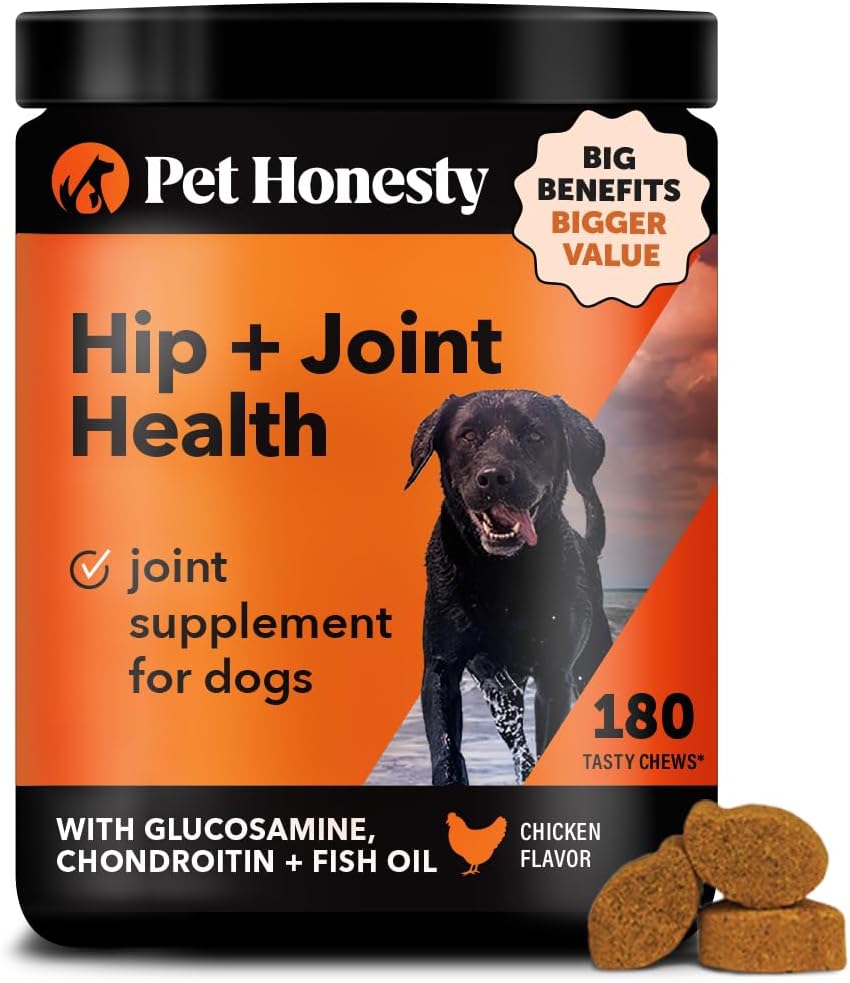 Hip & Joint Health - Dog Joint Supplement Support for Dogs with Glucosamine Chondroitin, MSM, Turmeric - Glucosamine for Dogs Soft Chews - Advanced Pet Joint Support and Mobility - 180 ct
