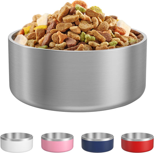 LIANLAI Stainless Steel Dog Bowls, Rust-Resistant Metal Dog Bowls for Medium, Spill Proof Puppy Food Bowl, Dishwasher Safe（40 oz