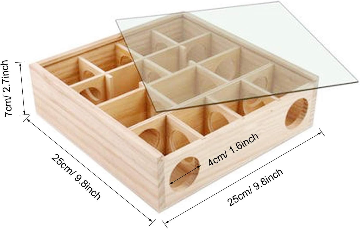 Allazone Wooden Maze Tunnel Toy with Cover, Small Pet Animals Sport Toy Funny Toy for Mice Dwarf Hamster Small Gerbil