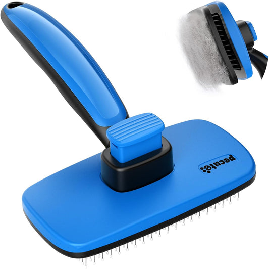 Pecute Self-Cleaning Slicker Brush for Dogs, Cats, Lightweight Dog Brush for Shedding Massaging Grooming, Cat Brush Gently Removes Loose Fur Undercoat for Dogs Cats Rabbits of All Hair Types